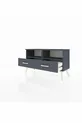Commode Arges 2 étagères 2 tiroirs Anthracite-Anthracite