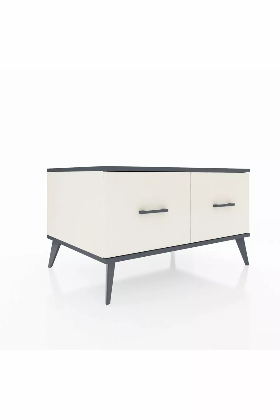 Commode Kronos 2 tiroirs Pierre de Lune-Anthracite/Pierre de Lune