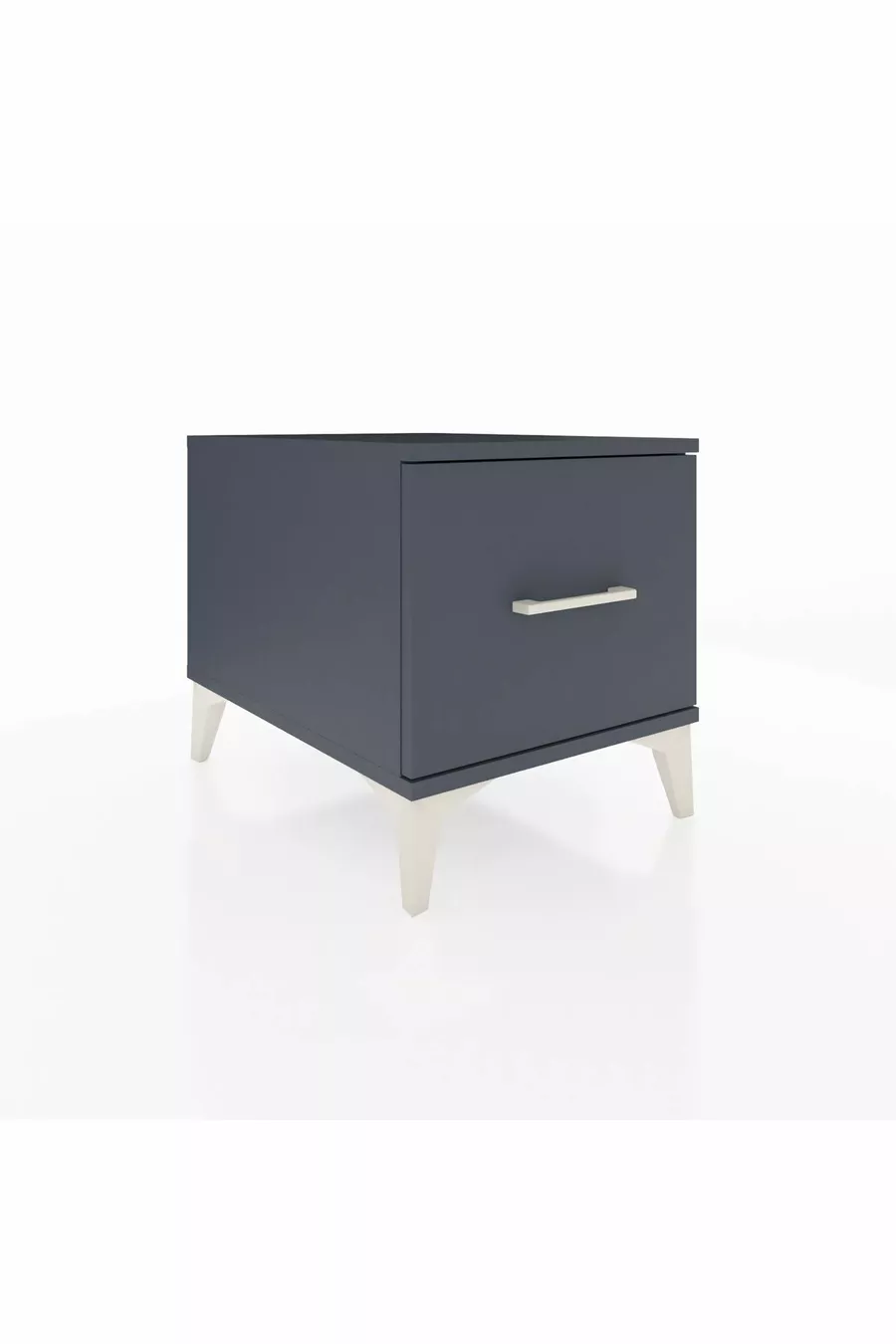 Chevet Kronos avec un tiroir unique Gris anthracite-Anthracite