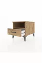 Table de chevet Kronos avec une étagère et un tiroir, en pin-pin