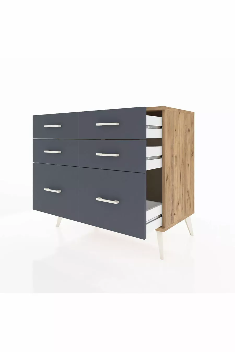 Commode Hyperion 6 tiroirs Pin-Pin/Anthracite