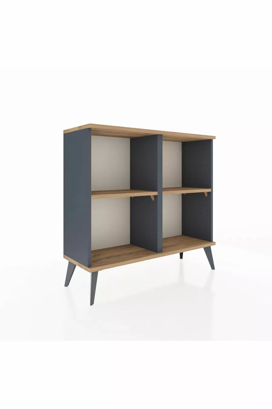 Commode Arges 2 étagères Anthracite-Pin