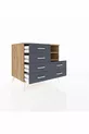 Commode Kronos 2 étagères 6 tiroirs Pin-Pin/Anthracite