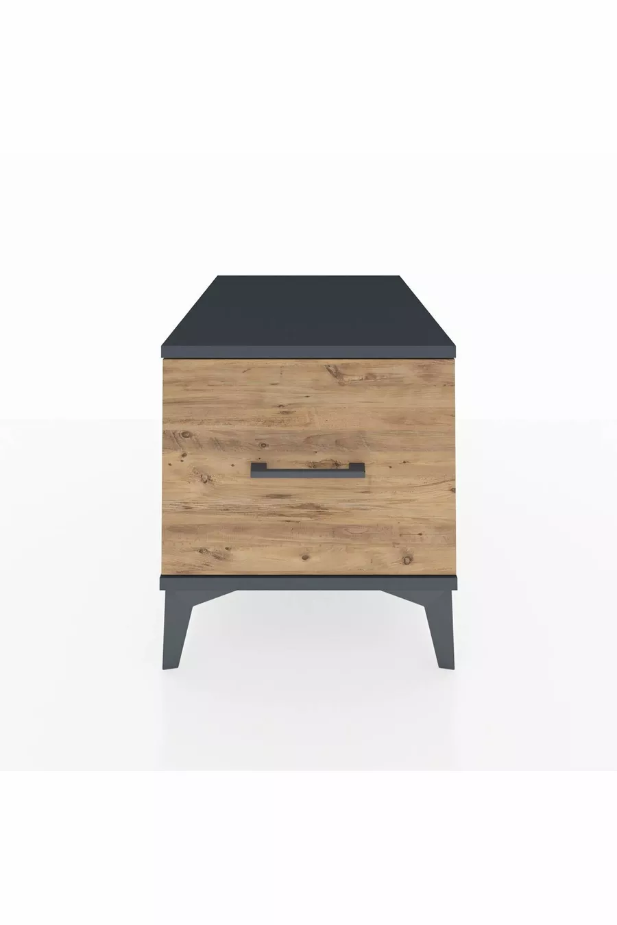Chevet Kronos avec un tiroir unique Gris anthracite-Sapin