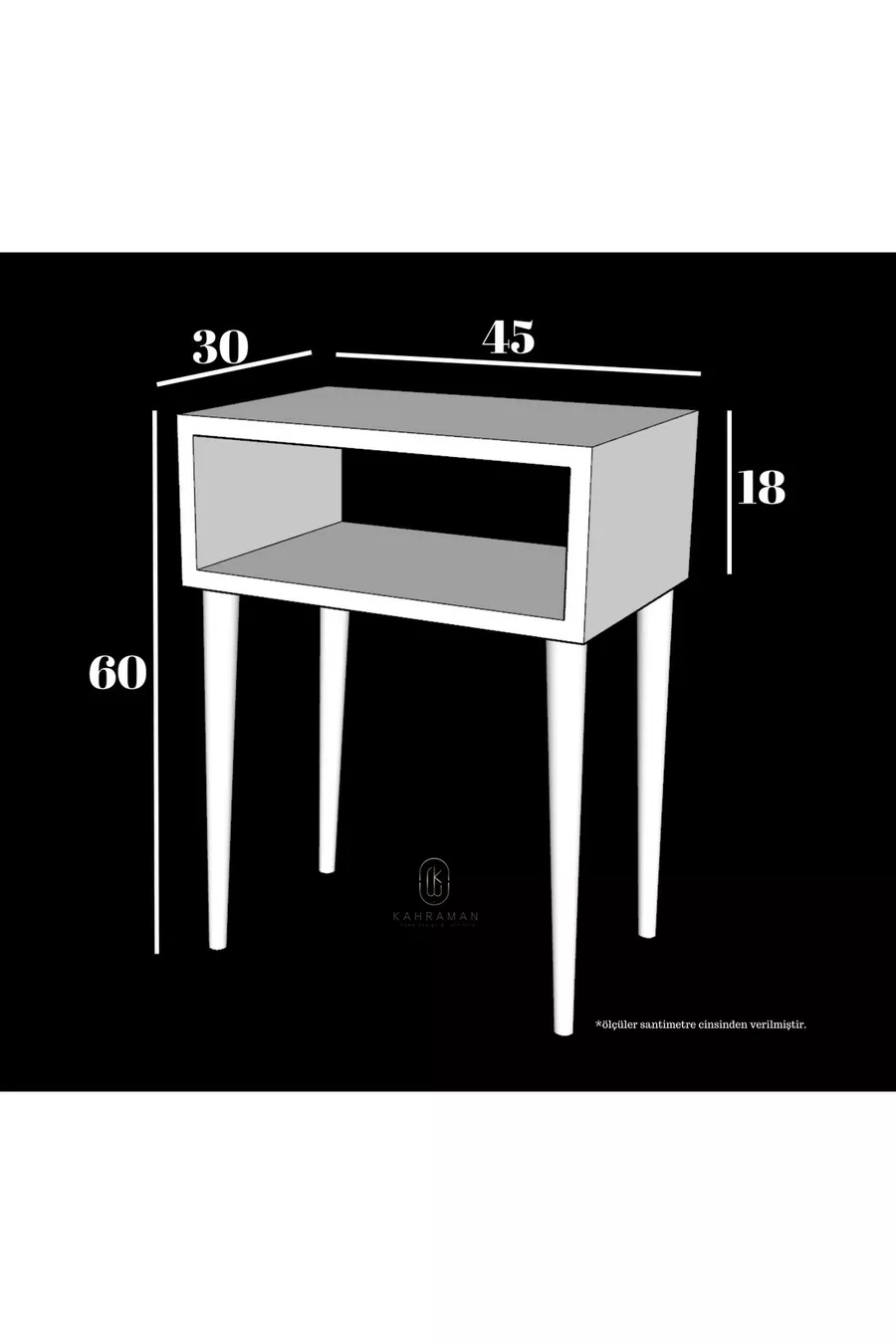Table de chevet carrée - Pierre de sable