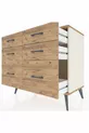 Commode Hyperion 6 tiroirs Pierre de lune-Sapin