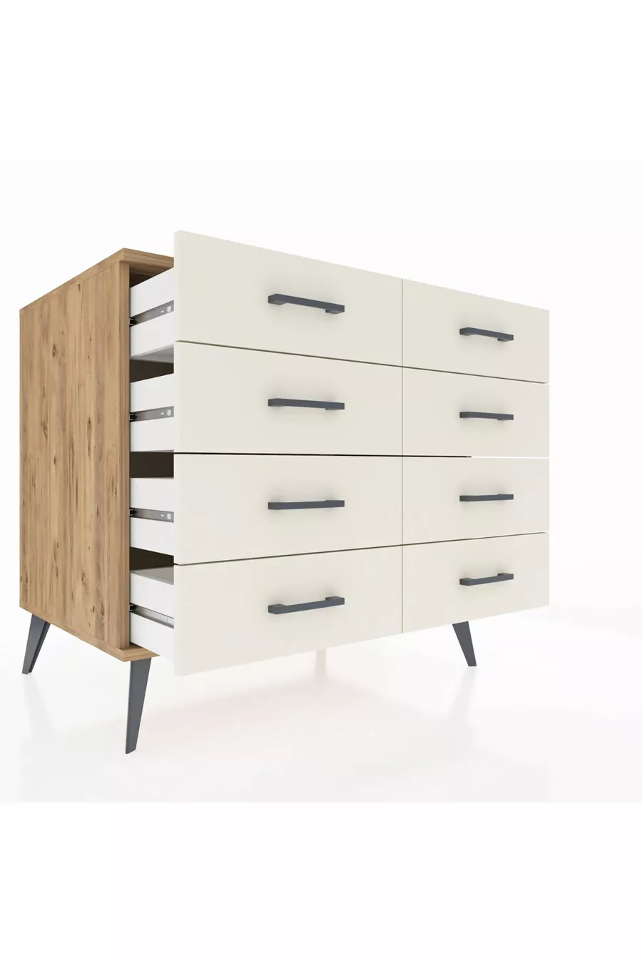 Commode Kronos 8 tiroirs Pin-Pin / Pierre de Lune