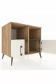 Commode Kronos 2 étagères 2 portes Pin-Quartz/Anthracite