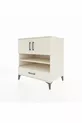 Commode Kronos avec 4 étagères, 1 tiroir et 2 portes, Pierre de Lune-Pierres de Lune