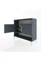 Commode Arges 3 étagères 2 portes Anthracite-Anthracite