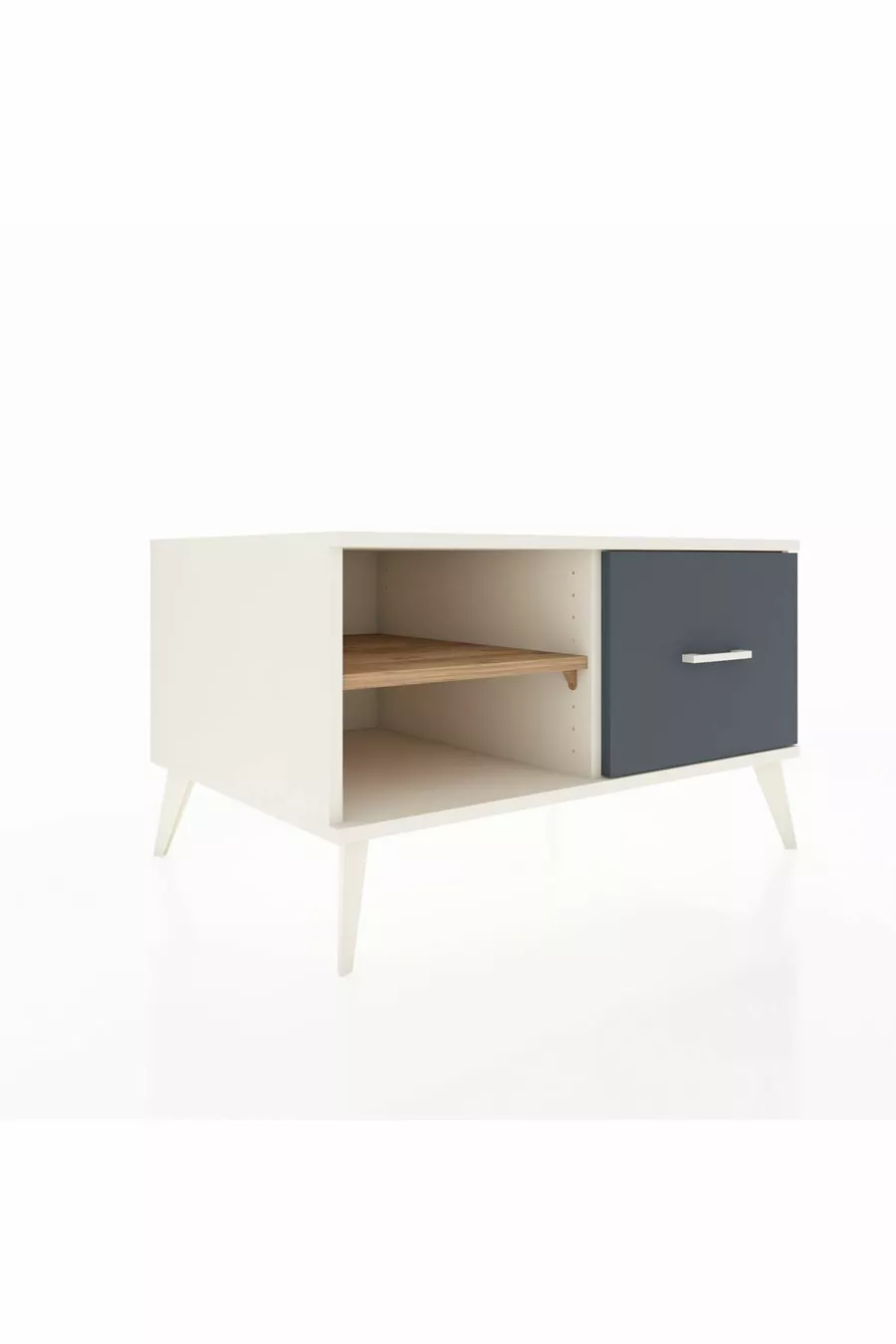 Commode Kronos à une étagère et un tiroir, quartz- pin/anthracite