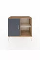Commode Hyperion 2 étagères avec 1 porte Pin-Anthracite/Pierre de lune