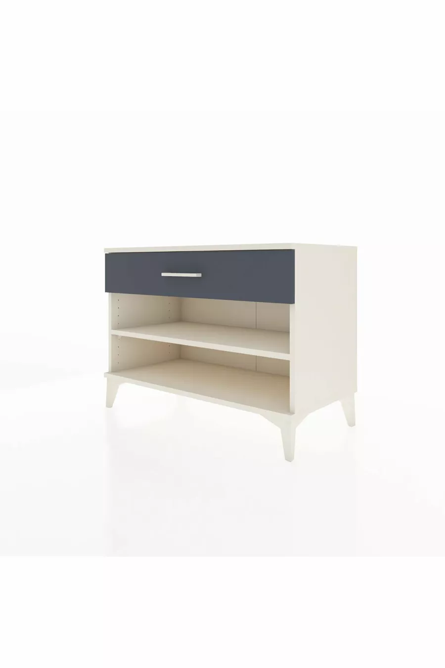 Commode Hyperion à une étagère et un tiroir, Pierre de lune-Anthracite