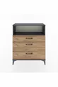 Commode Arges à une étagère et 3 tiroirs Anthracite-Pin
