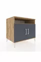 Commode Kronos 2 étagères 2 portes Pin-Anthracite