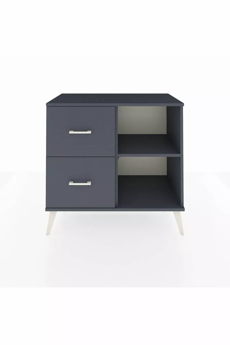 Commode Hyperion à une étagère et 2 tiroirs Anthracite-Anthracite