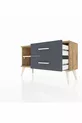 Commode Arges à une étagère et 2 tiroirs Pin-Aya/Anthracite