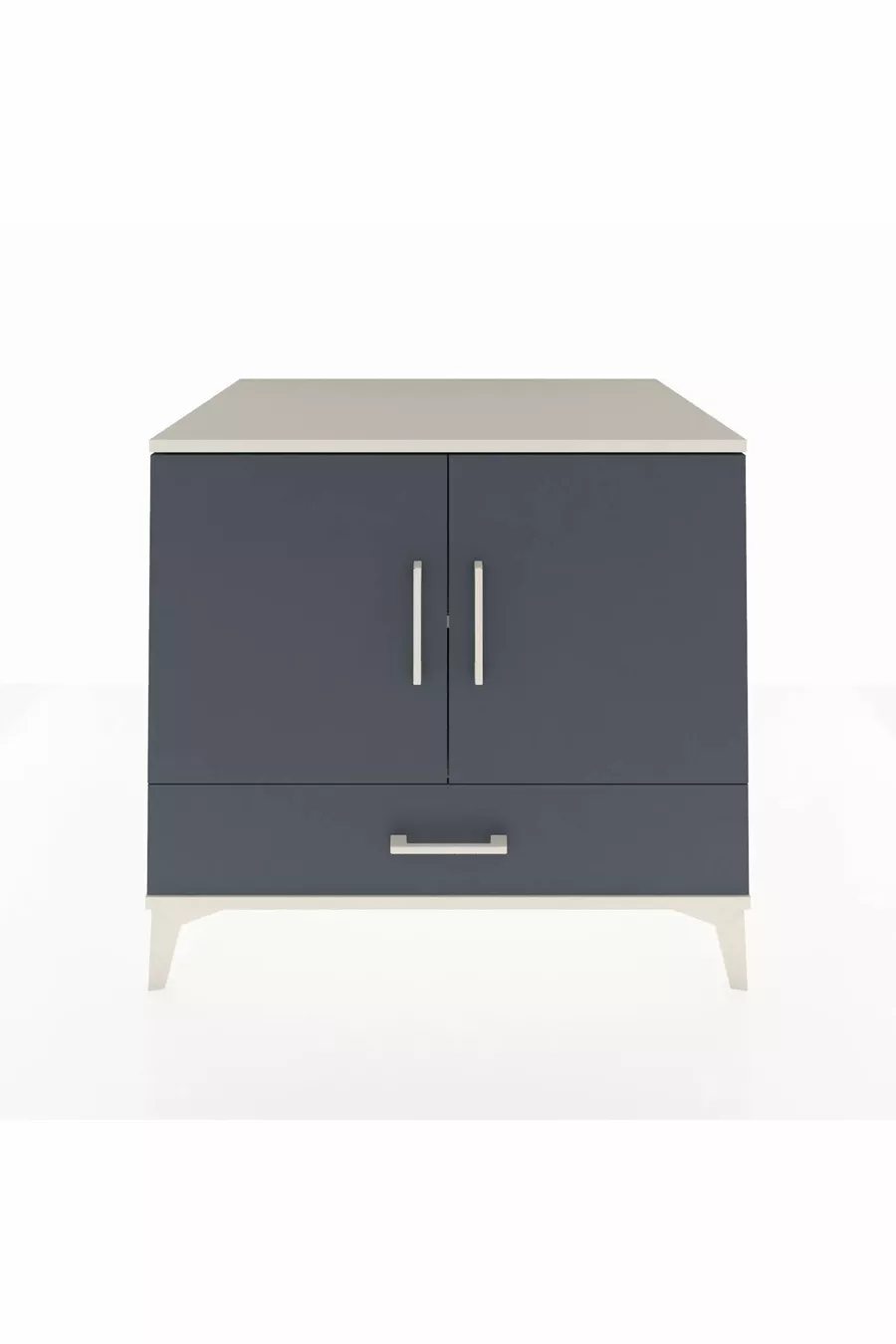 Commode Kronos avec 2 étagères, 1 tiroir et 2 portes, Pierre de Lune-Anthracite