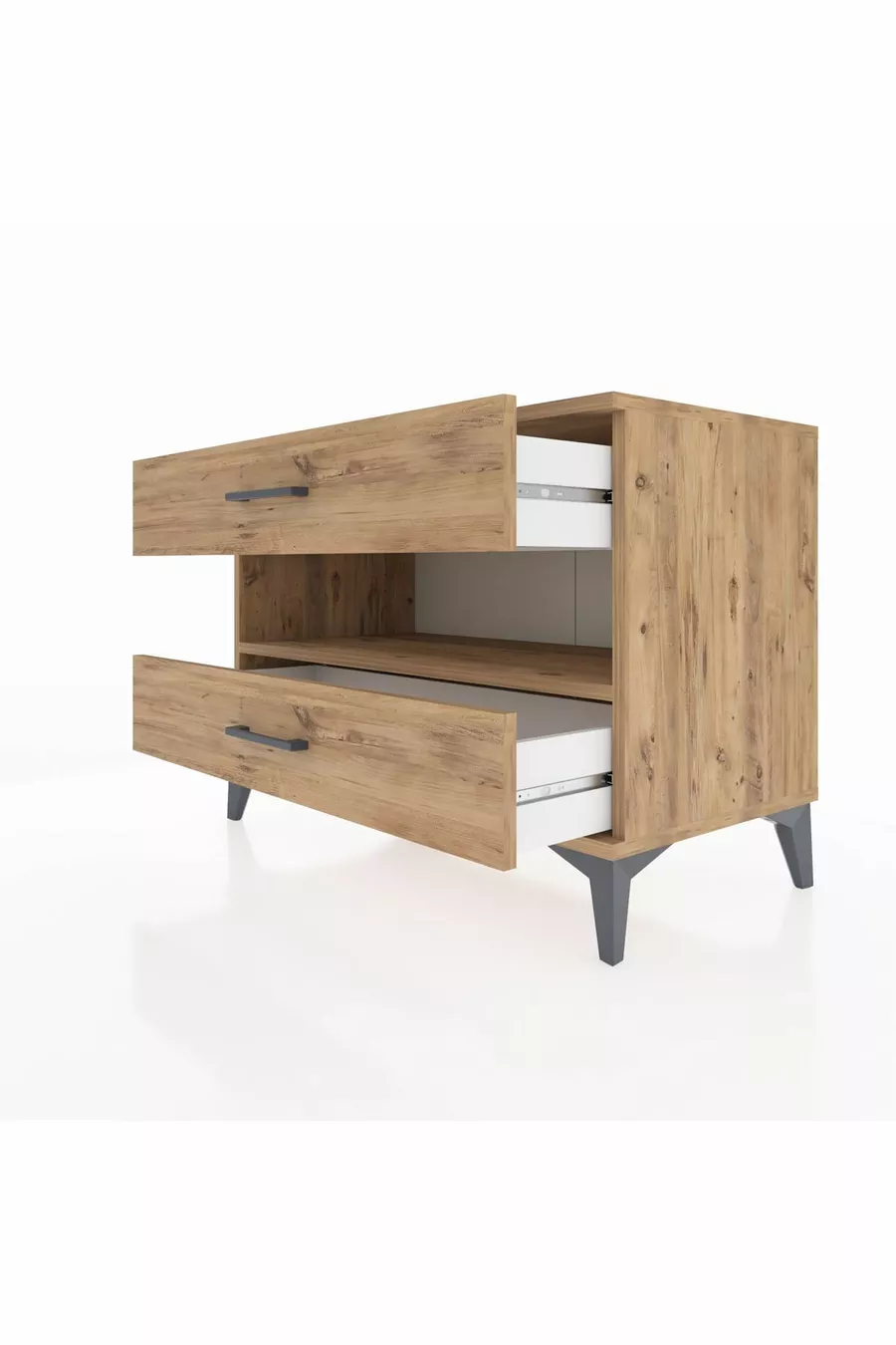 Commode Hyperion à une étagère et 2 tiroirs en pin-pin