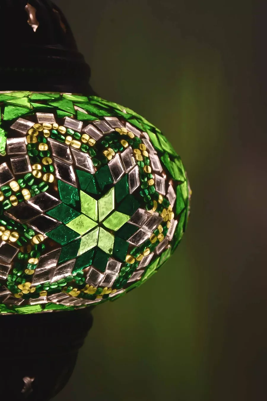 Lampe de table en verre mosaïque design authentique, lampe de nuit décorative, abat-jour