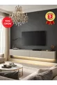 Meuble TV avec LED & Unité, Unité TV Murale Sable  cm | Homeros