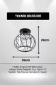Plafonnier Lustre Bella Luce Modèle Noir en Métal avec Cristaux pour Salon, Cuisine, Chambre et Séjour