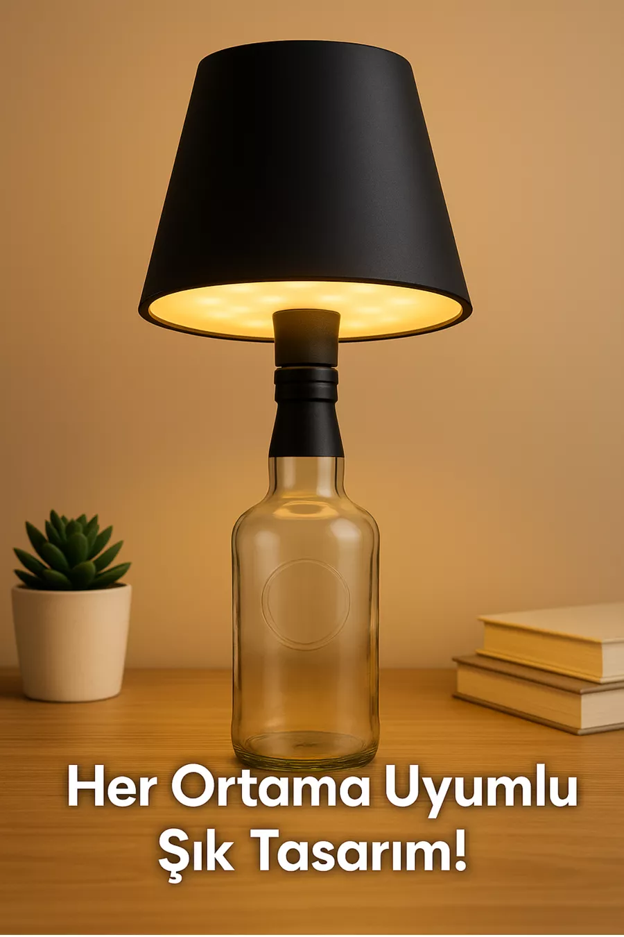 Lampe pour Bouteille de Vin Rechargeable Magnétique – 3 Modes de Couleur / Lampe Intelligente à Poser sur la Bouteille