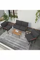 Série "Modern" Balcon, Jardin, Café - Ensemble Canapé en Métal 2 1 1 avec Table Cadeau - Anthracite