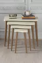 Table d'appoint en bois 4 pièces Crème Kr