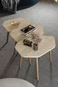 Table gigogne 3 pièces Trio Table d'appoint en bois Table basse Travertin