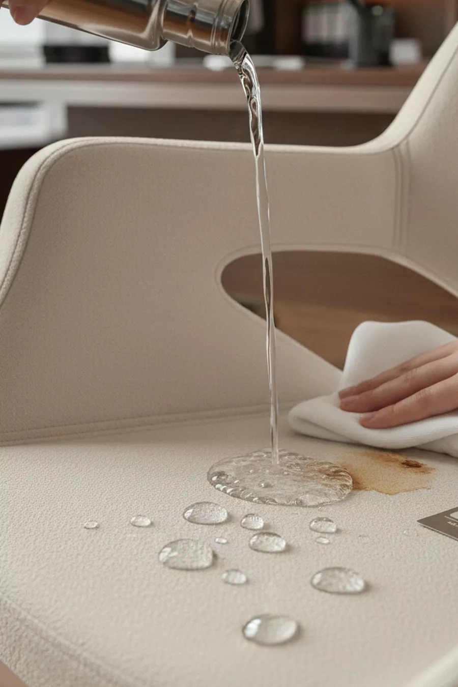 Fauteuil de Directeur et Gestion Wagner (Blanc Cassé) (Hydrofuge, Anti-tache, Tissu Lavable)
