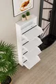 Meuble à chaussures métallique blanc à 4 portes verrouillables