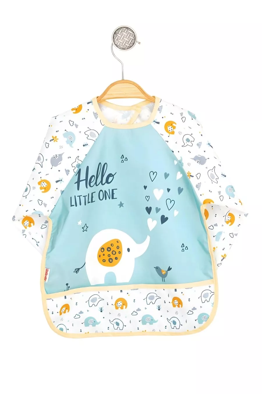 Bavoir imperméable à manches longues pour repas et activités avec motif éléphant bébé