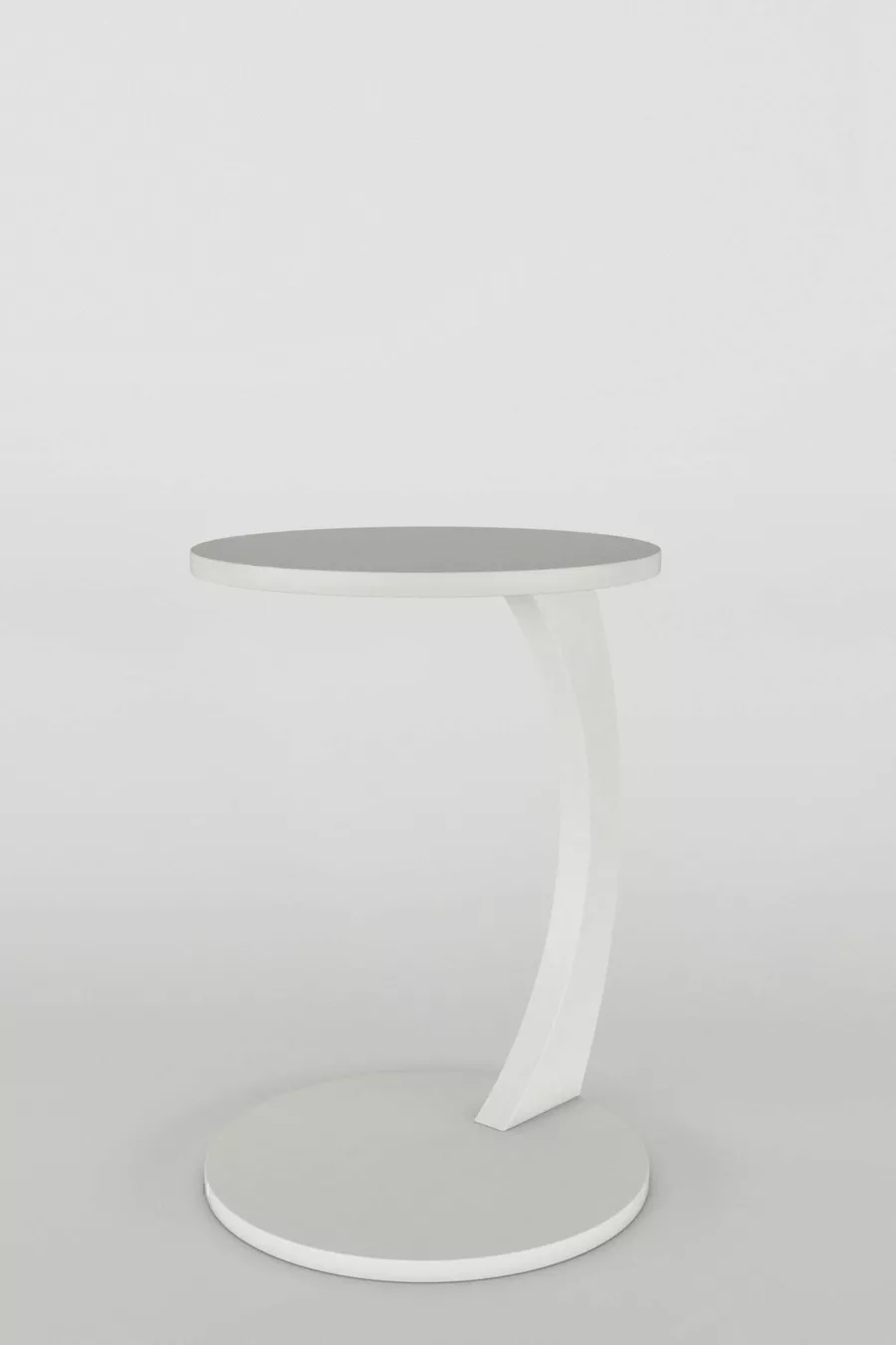 Table d'appoint roulante en C, table d'appoint de canapé, table d'appoint latérale, table gigogne, desserte - Blanche