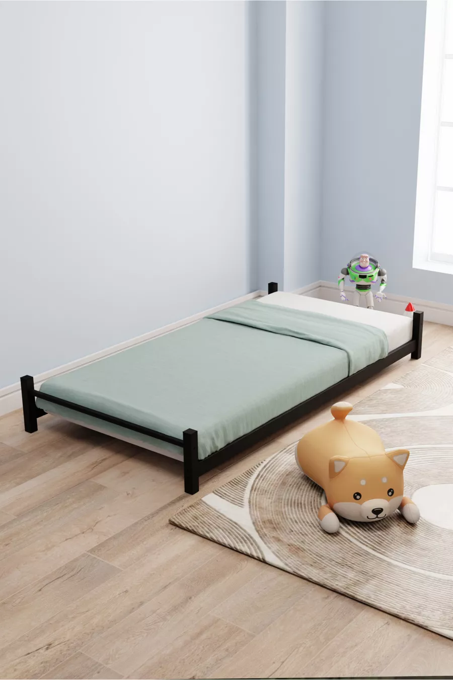 Lit superposé et lit simple en métal pour enfants Defne Yavrulu  Noir
