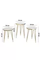 Table d'appoint en lot de 3 série Gold modèle hexagonal table d'appoint pieds en fil métallique
