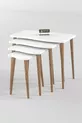 Table d'appoint en bois 4 pièces carrées blanche