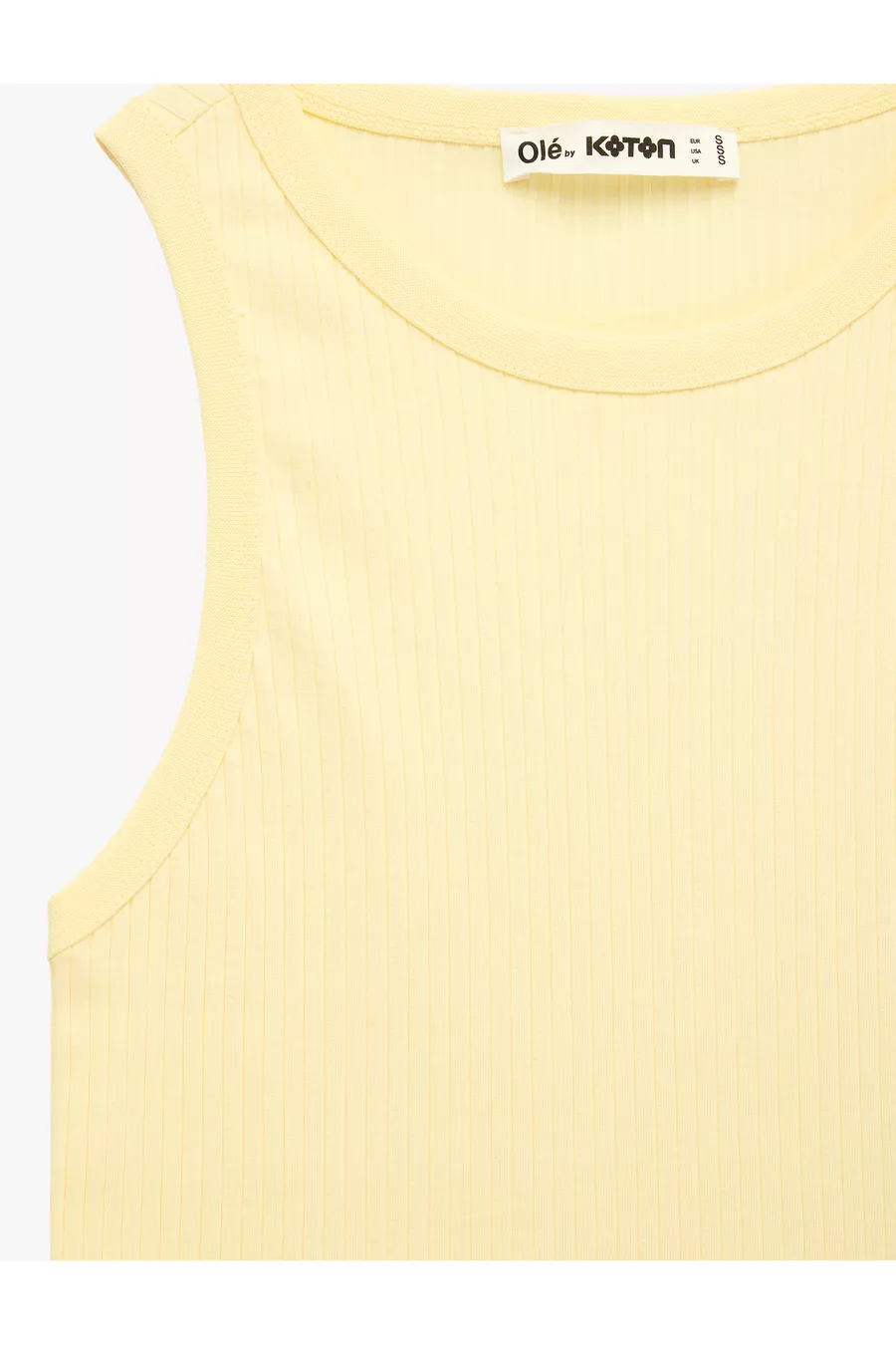 Débardeur sans manches en coton slim fit en tissu côtelé à col rond