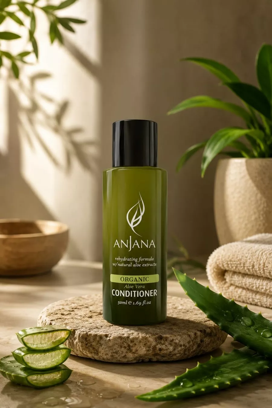 Après-shampoing Cheveux à l'Aloe Vera Biologique  ml – Après-shampoing Mini Hydratant et Réparateur Intense