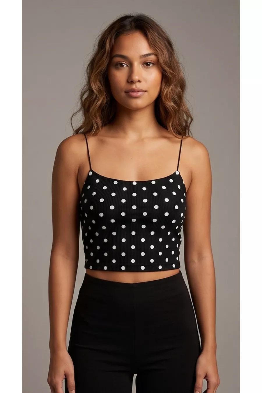 Top court bustier à fines bretelles pour femme