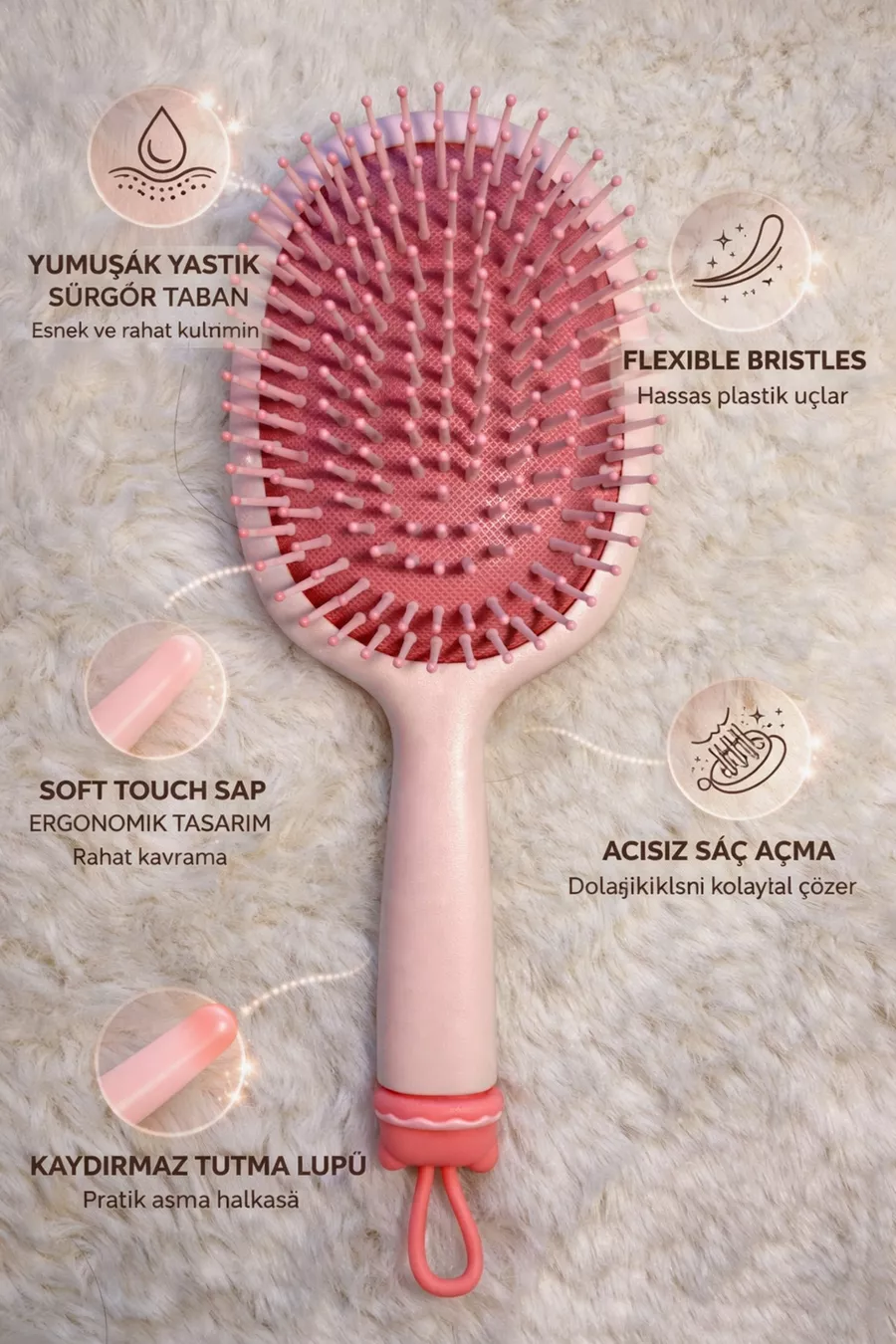 Peigne à cheveux à bout fin Ocean par Lili Hassas – Conception confortable et ergonomique