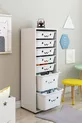 Armoire à jouets KIDS 7 avec 7 paniers et décorations souriantes Boîte de rangement pour jouets