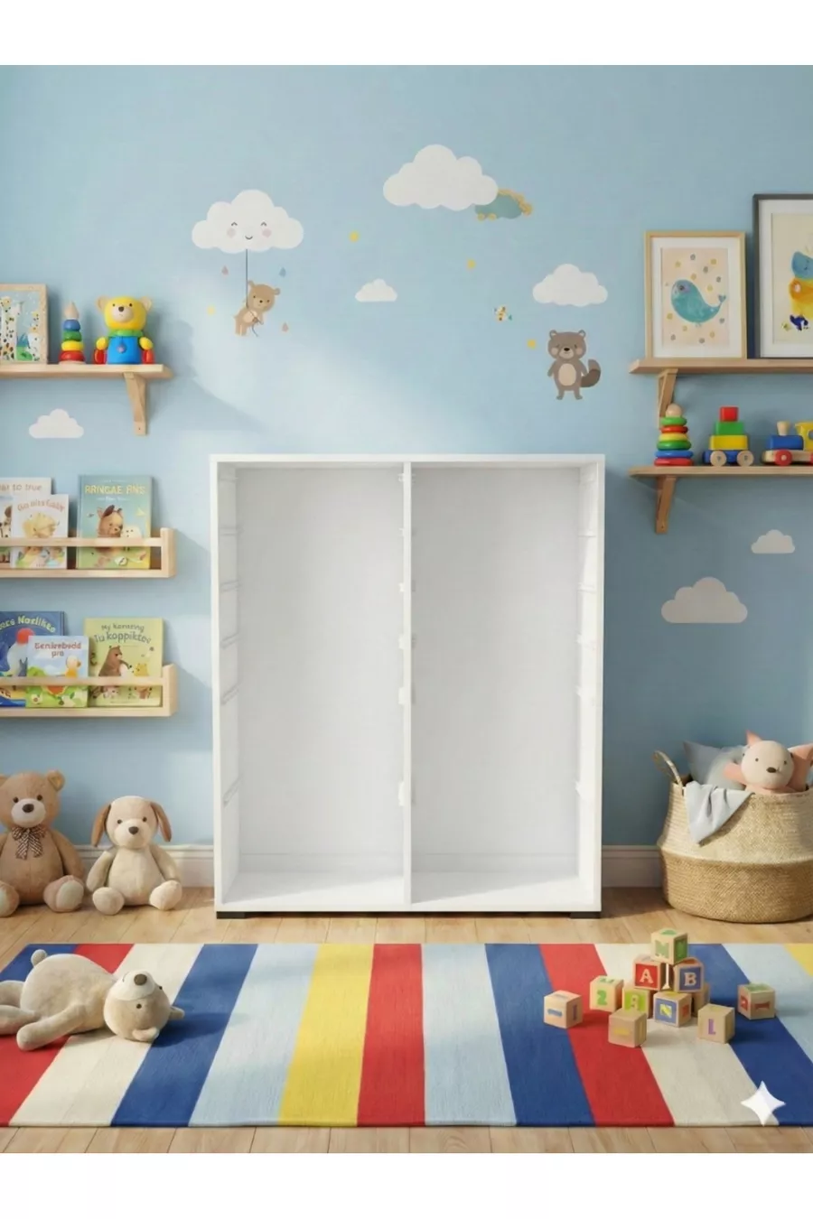 Armoire à Jouets Polyvalente avec Tiroirs et Unité de Rangement – Organisateur de Chambre d’Enfant avec Étiquette Cadeau