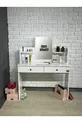 Coiffeuse avec miroir, table de toilette avec 2 tiroirs, organiseur de bijoux et étagère, blanc, cm
