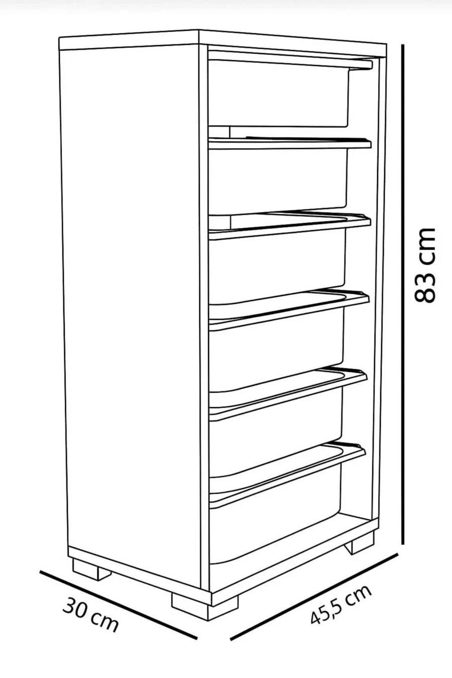 Armoire polyvalente à 6 paniers, armoire de cuisine, armoire pour jouets d'enfants, organisateur de jouets