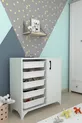 Armoire à 5 paniers, armoire polyvalente, armoire à jouets Kayra blanche