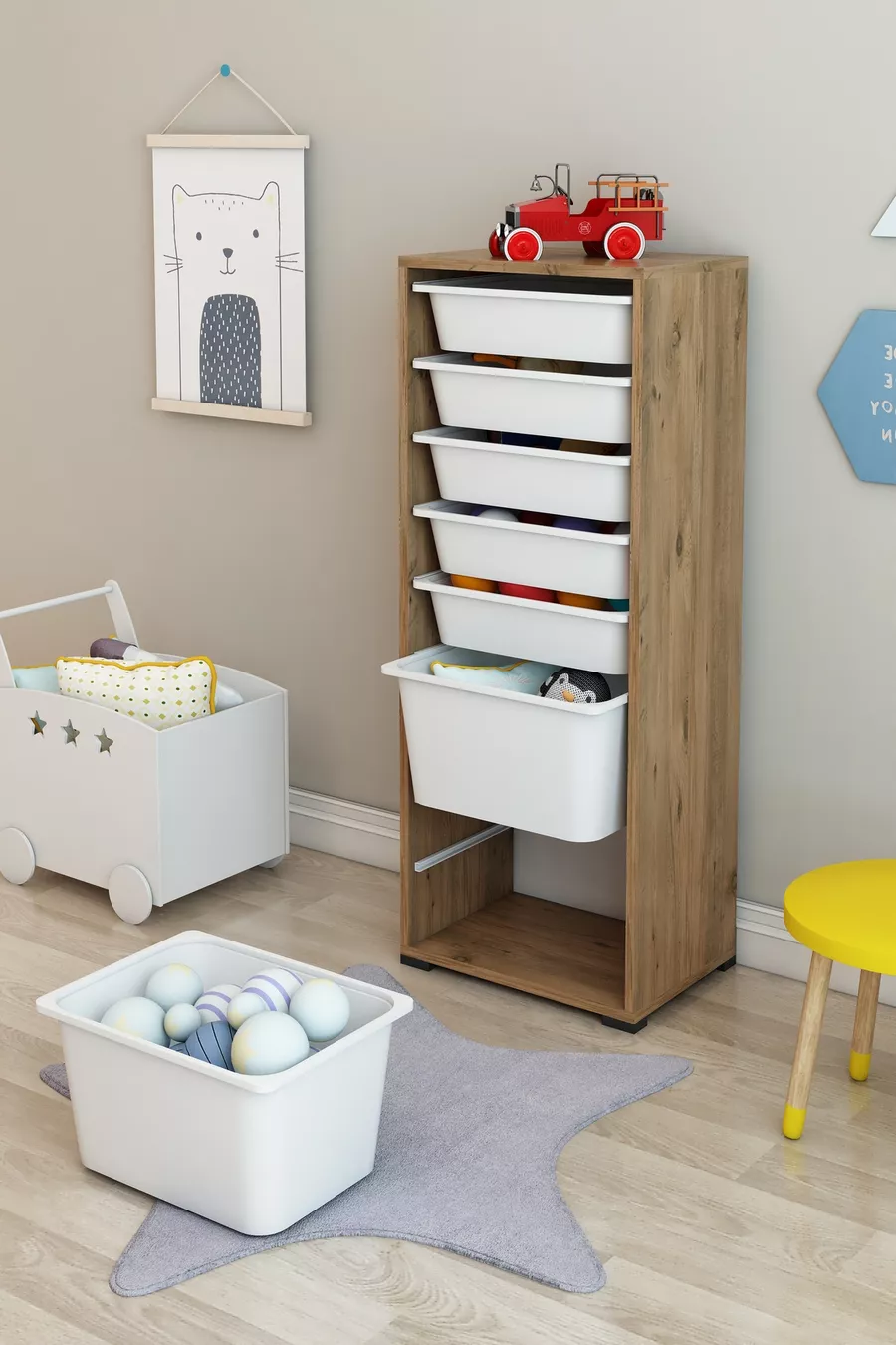 ARMOR 7 Armoire à Jouets avec 7 Compartiments Boîte de Rangement pour Jouets