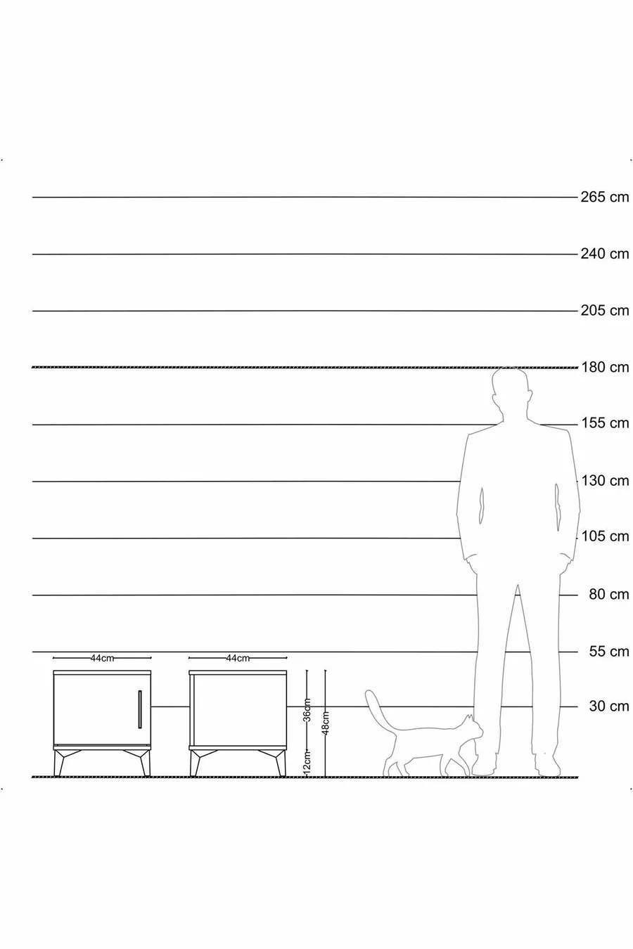 Commode Hyperion à une porte Anthracite-Anthracite