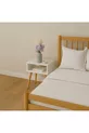 Table de chevet blanche à une étagère, en bois massif avec pied tourné cm