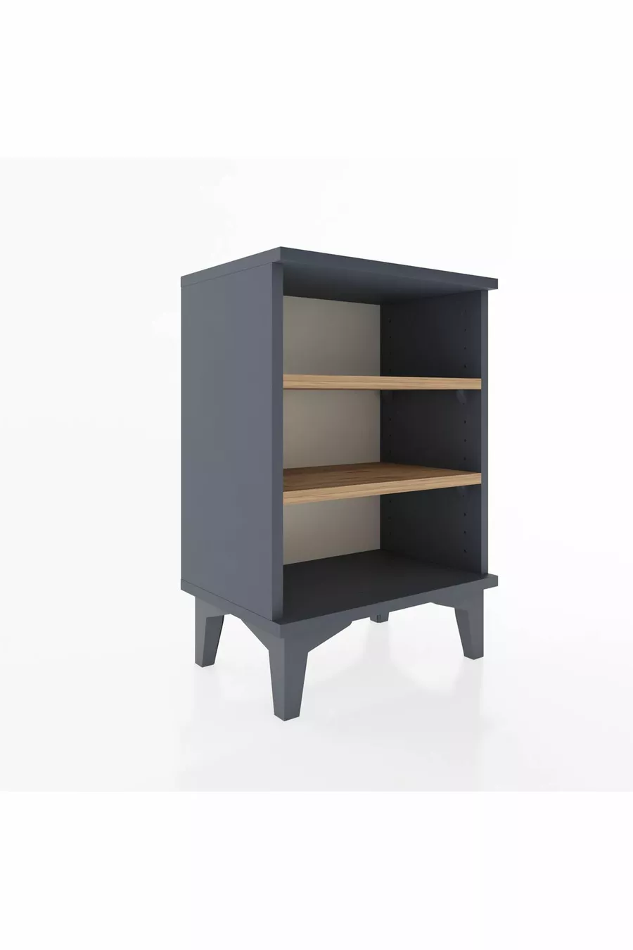 Chevet Arges à 2 étagères Anthracite-Bois de pin